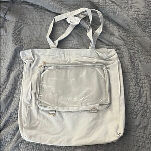 Large Canvas Light Gray Tote Bag
